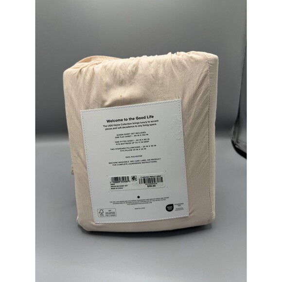 UGG Devon Sheet Set Queen 17" Deep Mattress Himalayan Salt New - Picture 2 of 3